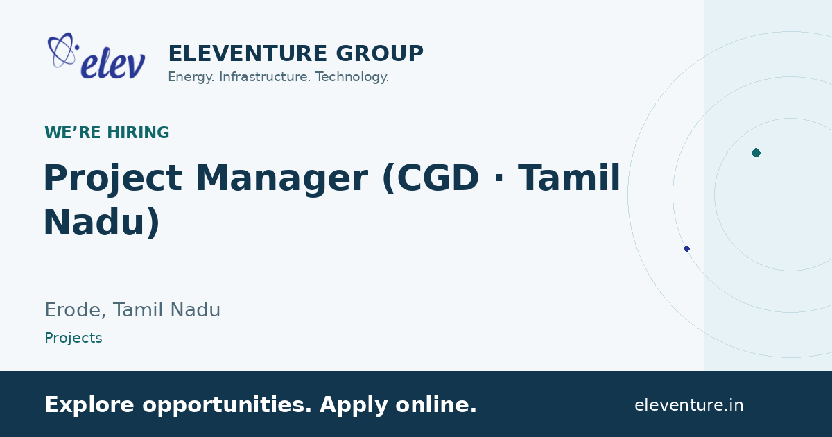 Project Manager (CGD · Tamil Nadu) — Eleventure recruitment preview