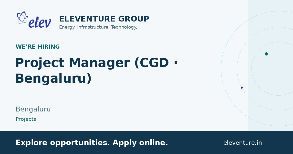 Project Manager (CGD · Bengaluru) — Eleventure recruitment preview
