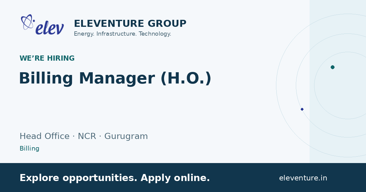 Billing Manager (H.O.) — Eleventure recruitment preview